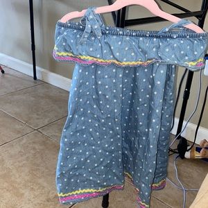 Girls jeans polka dot dress